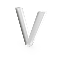 Letter V Matte Glass PNG & PSD Images