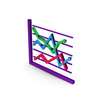 Symbol Graph Chart Colored Metallic PNG & PSD Images