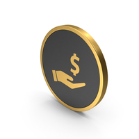Gold Icon Dollar In Hand PNG & PSD Images