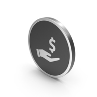 Silver Icon Dollar In Hand PNG & PSD Images