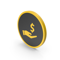 Icon Dollar In Hand Yellow PNG & PSD Images