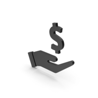 Symbol Dollar In Hand Black PNG & PSD Images