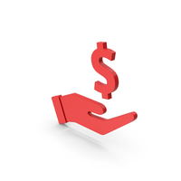 Symbol Dollar In Hand Red PNG & PSD Images