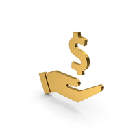 Symbol Dollar In Hand Gold PNG & PSD Images
