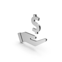 Symbol Dollar In Hand Silver PNG & PSD Images