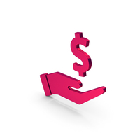 Symbol Dollar In Hand Metallic PNG & PSD Images