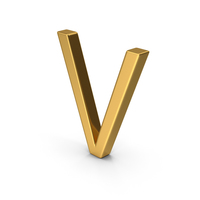 V Letter Gold PNG & PSD Images