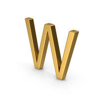 W Letter Gold PNG & PSD Images
