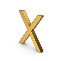 X Letter Gold PNG & PSD Images
