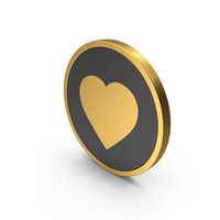 Gold Icon Heart PNG & PSD Images