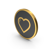 Gold Icon Heart PNG & PSD Images