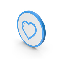 Icon Heart Blue PNG & PSD Images