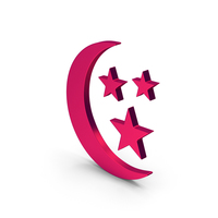 Moon With Stars Metallic PNG & PSD Images