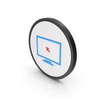 Icon Monitor With Arrow Blue Red PNG & PSD Images