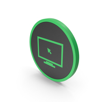 Icon Monitor With Arrow Green PNG & PSD Images