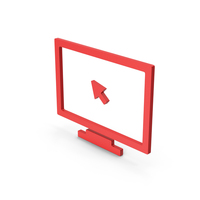 Symbol Monitor With Arrow Red PNG & PSD Images