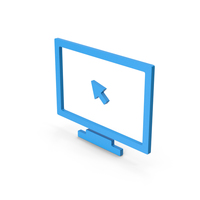 Symbol Monitor With Arrow Blue PNG & PSD Images