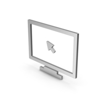 Symbol Monitor With Arrow Silver PNG & PSD Images