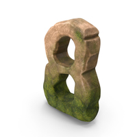Number 8 Mossy Stone Stylized PNG & PSD Images