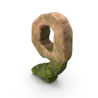 Number 9 Mossy Stone Stylized PNG & PSD Images