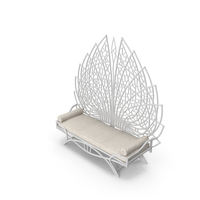 Upholstered Rattan Bench PNG & PSD Images
