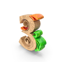 Wooden Number 3 PNG & PSD Images