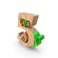Wooden Number 5 PNG & PSD Images