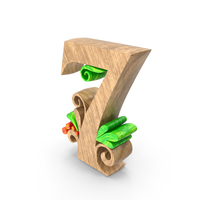 Wooden Number 7 PNG & PSD Images