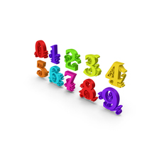 Multi Color Numbers PNG & PSD Images
