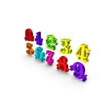 Multi Color Numbers Shiny PNG & PSD Images