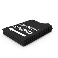 Female Crew Neck Folded Stacked Black I'm With Stupid PNG & PSD Images