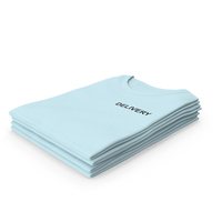 Female Crew Neck Folded Stacked Blue Delivery PNG & PSD Images