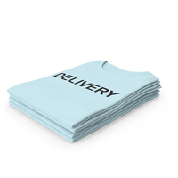 Female Crew Neck Folded Stacked Blue Delivery PNG & PSD Images