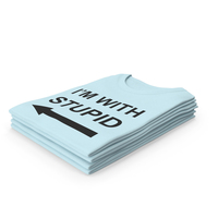Female Crew Neck Folded Stacked Blue I'm With Stupid PNG & PSD Images