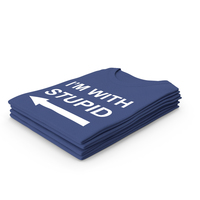 Female Crew Neck Folded Stacked Dark Blue Im With Stupid PNG & PSD Images