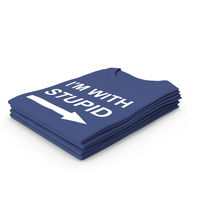 Female Crew Neck Folded Stacked Dark Blue Im With Stupid PNG & PSD Images