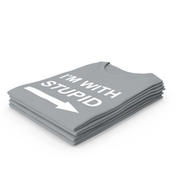 Female Crew Neck Folded Stacked Gray Im With Stupid PNG & PSD Images