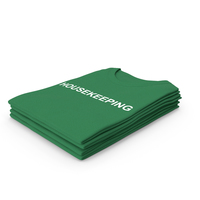 Female Crew Neck Folded Stacked Green Housekeeping PNG & PSD Images