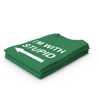 Female Crew Neck Folded Stacked Green Im With Stupid PNG & PSD Images