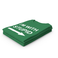 Female Crew Neck Folded Stacked Green Im With Stupid PNG & PSD Images