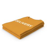Female Crew Neck Folded Stacked Orange Delivery PNG & PSD Images