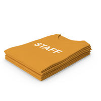 Female Crew Neck Folded Stacked Orange Staff PNG & PSD Images