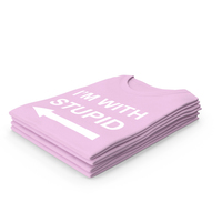 Female Crew Neck Folded Stacked Pink Im With Stupid PNG & PSD Images