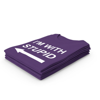 Female Crew Neck Folded Stacked Purple I'm With Stupid PNG & PSD Images