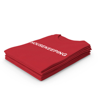 Female Crew Neck Folded Stacked Red Housekeeping PNG & PSD Images