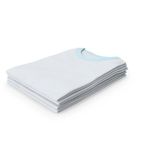 Female Crew Neck Folded Stacked White and Blue PNG & PSD Images