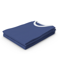 Female Crew Neck Folded Stacked White and Dark Blue PNG & PSD Images