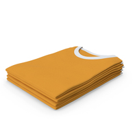 Female Crew Neck Folded Stacked White and Orange PNG & PSD Images