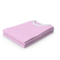 Female Crew Neck Folded Stacked White and Pink PNG & PSD Images