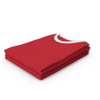 Female Crew Neck Folded Stacked White and Red PNG & PSD Images